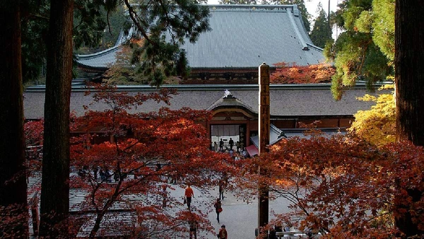 O Konponchudo é o principal salão do Enryakuji e representa o eixo ritual do templo no Monte Hiei por 663highland / Wikimedia Commons