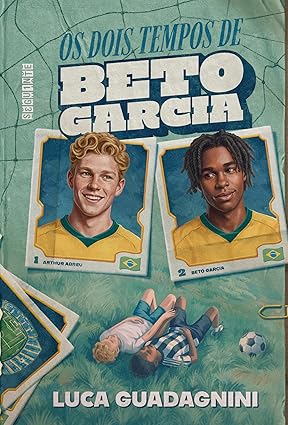 Os dois tempos de Beto Garcia, de  Luca Guadagnini  (Seguinte). A vida de Beto Garcia é dividida em dois tempos.Arthur Abreu entra em campo ainda no primeiro, quando a paixão pelo futebol aproxima os garotos na juventude. Mas é fora dos gramados que a relação vai ficando mais especial: entre tardes observando as nuvens e noites de confissões, eles descobrem o amor ― e todas as suas ameaças.Depois de um intervalo de sete anos afastados, Beto e Arthur se reencontram no segundo tempo, quando são convocados para jogar sua primeira Copa do Mundo pela seleção brasileira. Juntos, eles podem realizar o sonho do hexa, mas para isso vão precisar lidar com várias feridas abertas. Lançamento em 2 de junho. por Reprodução