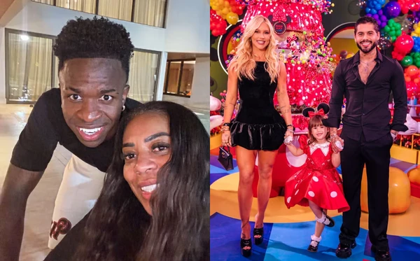 Vini Jr. e a mãe; Virginia, Zé Felipe e Maria Alice