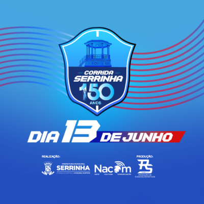 13 de junho: Corrida Serrinha 150 anos; Largada: Centro, às 6h30. Mais informações em: https://www.centraldasinscricoes.com.br/evento/2026/corrida-de-rua/corida-serrinha-150-anos por Reprodução