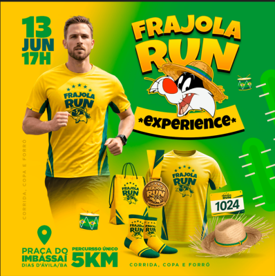 13 de junho: Frajola Run - Dias D'Ávila. Largada na Praça do Imbassaí, às 17h. Mais informações em: https://www.centraldasinscricoes.com.br/evento/frajola-run-experience por Reprodução
