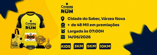14 de junho: Coopag run - Várzea Nova. Largada na Cidade do Saber, às 7h. Mais informações em: https://centraldacorrida.com.br/evento/3coopagrun por Reprodução