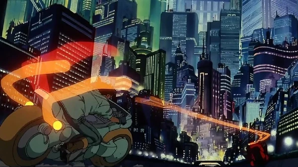 Algumas das obras que definem o gênero, respectivamente: Blade Runner, Akira e Ghost in the Shell