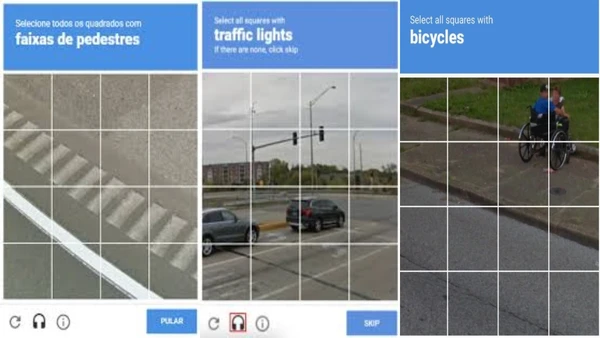 Alguns dos testes mais famosos pedem para encontrar bicicletas e faixas de pedestres, por exemplo
