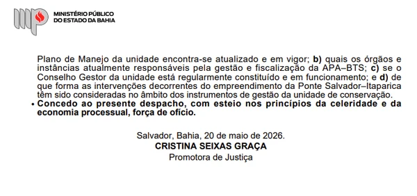 Questionamentos do MP sobre a ponte Salvador-Itaparica por Reprodução