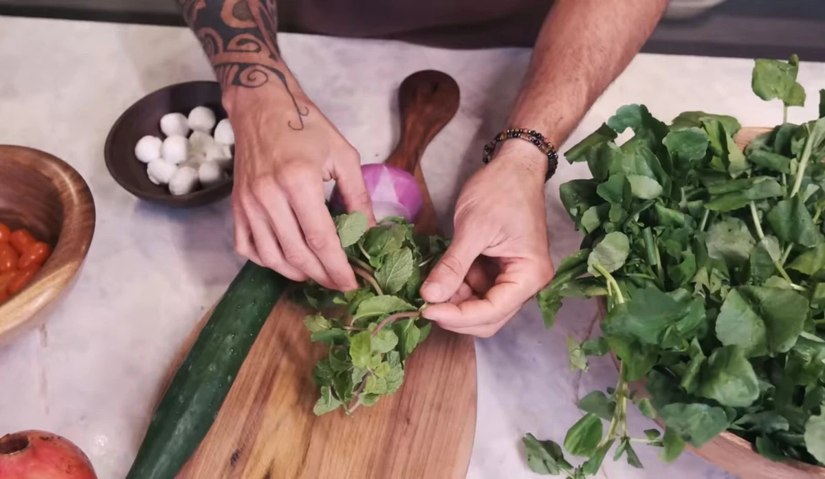 Receita de salada árabe: hortelã por Reprodução/Youtube