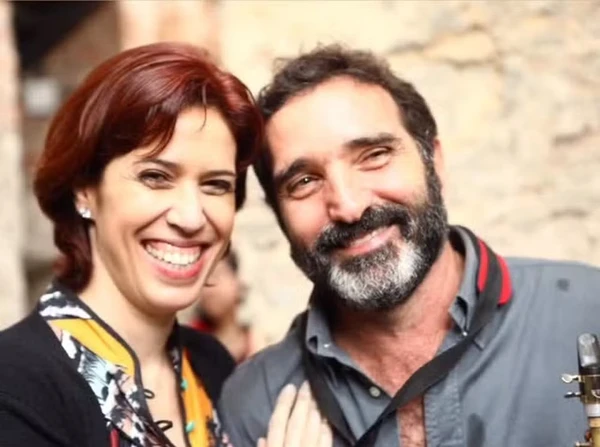 Maria Clara Gueiros e o artista plástico Edgar Duvivier por Reprodução