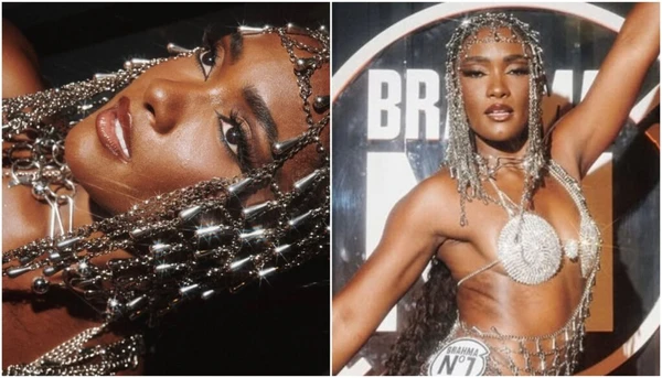 Headpiece é moda entre famosas como Erika Januza  por Reprodução/Redes Sociais 