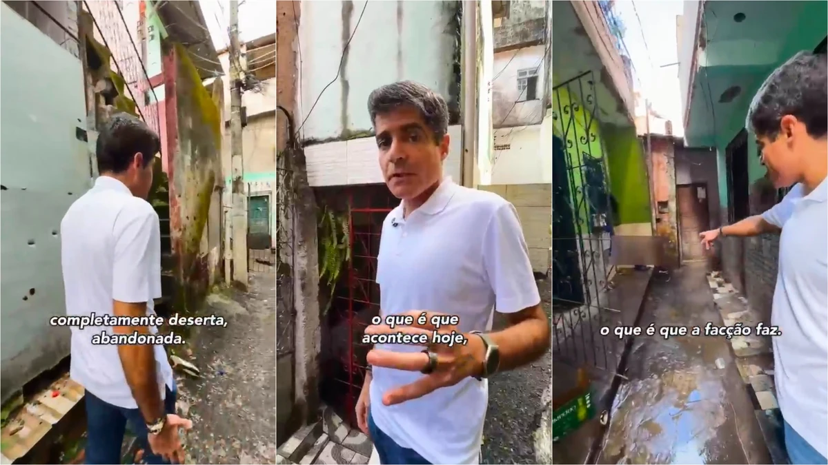 ACM Neto durante visita ao  no bairro de Narandiba
