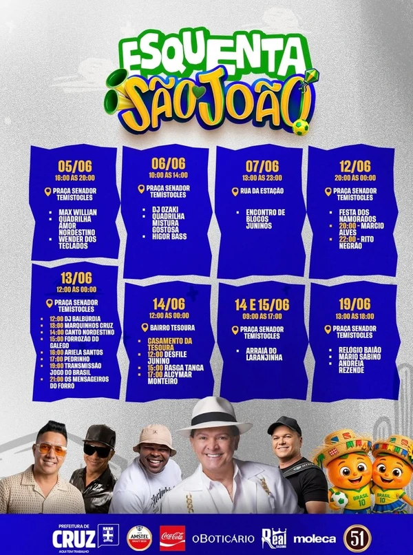 Cruz das Almas divulga programação do São João 2026 por Divulgação
