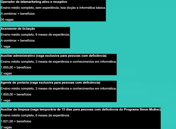 Simm oferece 305 vagas de emprego com salários de até R$ 5,2 mil nesta segunda-feira (1º) por Reprodução 