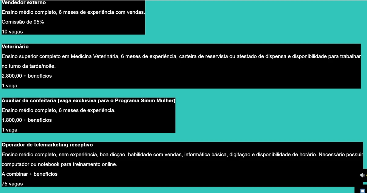Simm oferece 305 vagas de emprego com salários de até R$ 5,2 mil nesta segunda-feira (1º) por Reprodução 