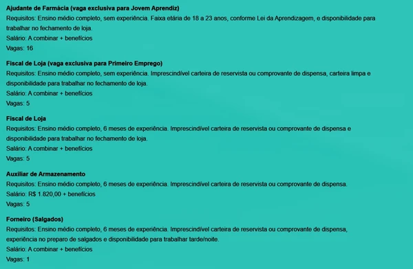 Veja vagas por Reprodução