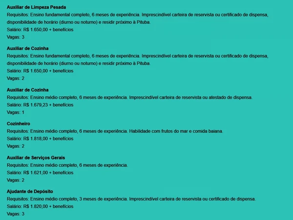 Veja vagas por Reprodução