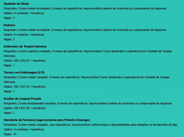 Veja vagas por Reprodução