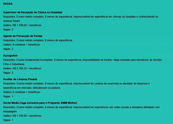 Veja vagas por Reprodução