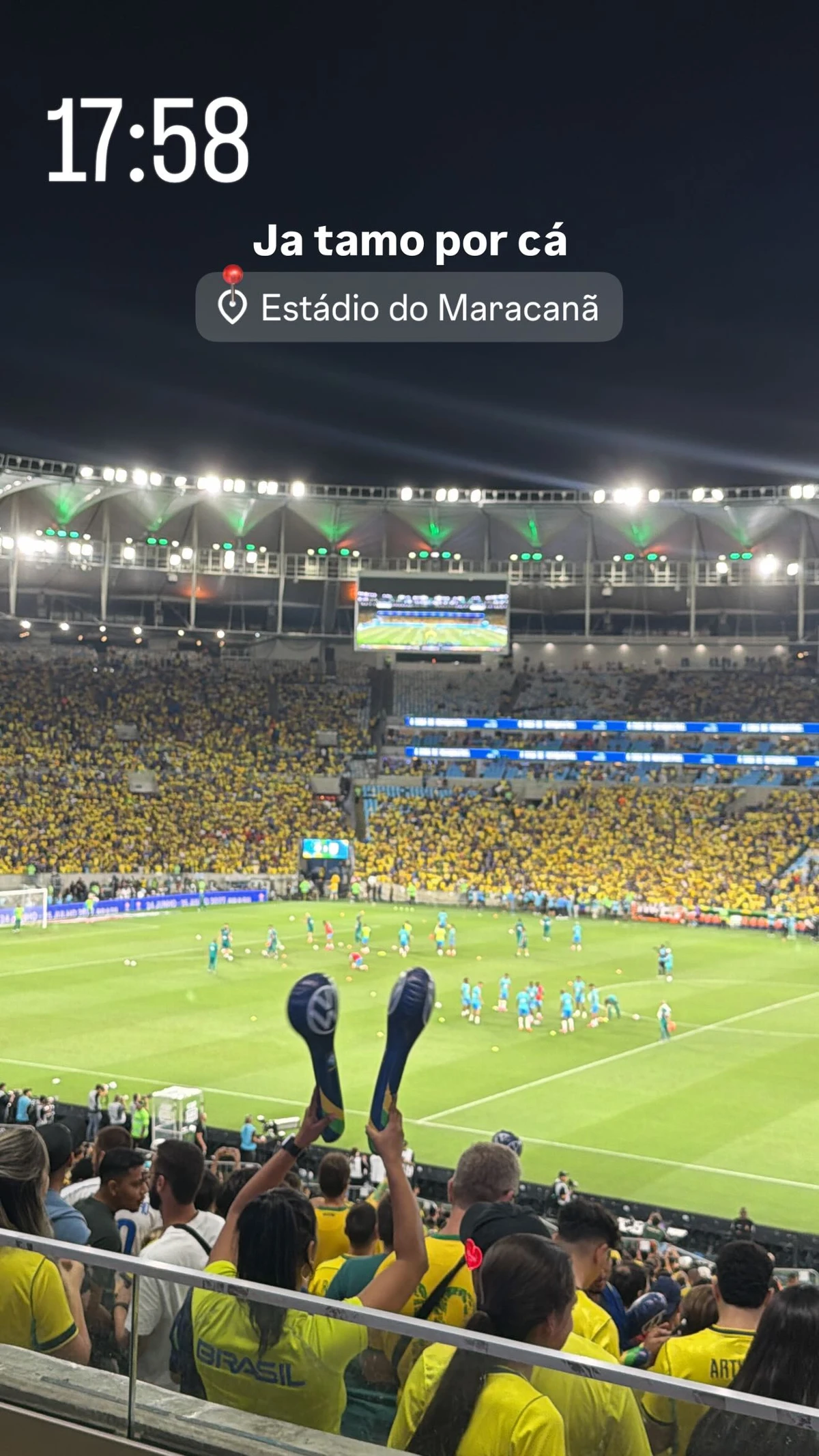 Virginia no amistoso da Seleção Brasileira por Reprodução/Instagram