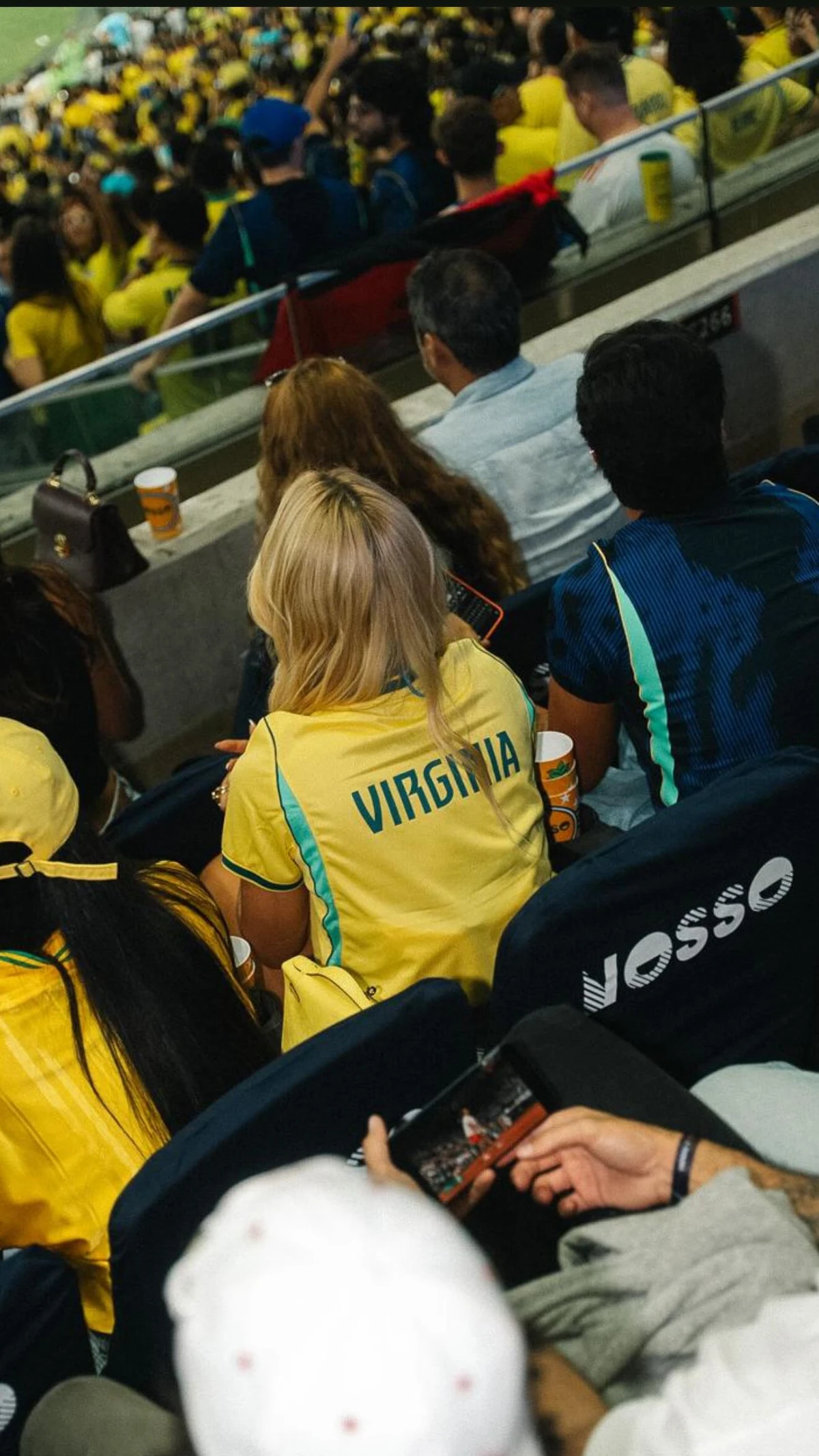 Virginia no amistoso da Seleção Brasileira por Reprodução/Instagram