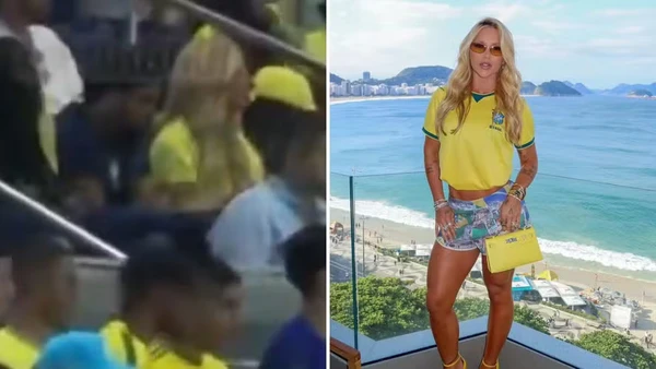 Virginia reage a gritos da torcida durante jogo da Seleção