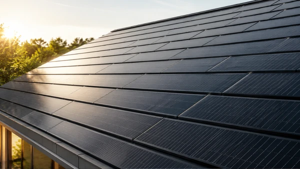 De longe parece apenas um telhado moderno; de perto, é uma cobertura preparada para transformar luz em energia
