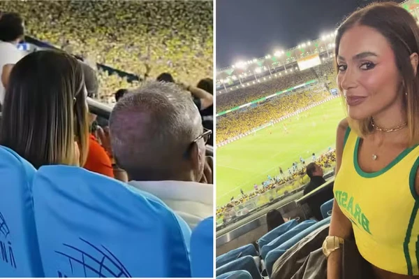 Romário assistiu ao jogo do Brasil com Bruna Machado por Reprodução/Instagram
