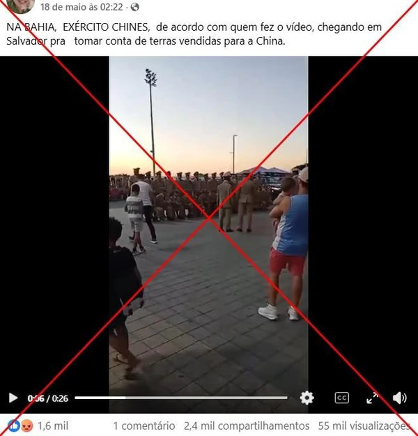 Uma das publicações com fake news por Reprodução