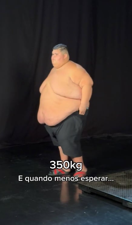 Antes de Gordão da XJ, ainda com 350 kg por Reprodução/Instagram