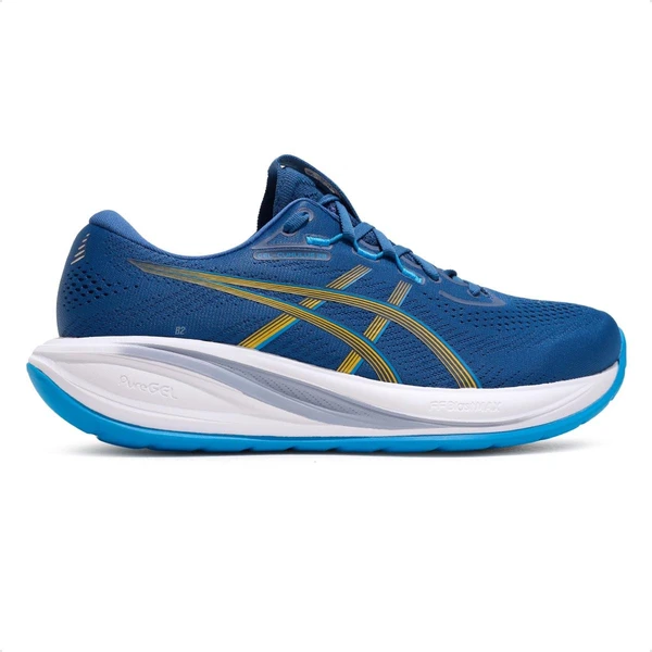 Asics Cumulus 28. Segundo a marca, o Gel-Cumulus™ 28 é um modelo leve e versátil, desenvolvido para proporcionar uma corrida suave e confortável desde os primeiros treinos. A entressola com tecnologia FF Blast™ Max oferece alto retorno de energia e sensação de maciez durante as passadas, enquanto o solado com tecnologia Fluidride™ favorece transições mais fluidas ao longo da corrida. Já a borracha Ahar™ LO aumenta a durabilidade e a tração nas áreas de maior desgaste, garantindo mais segurança para corredores iniciantes. Preço sugerido: R$899
 por Divulgação
