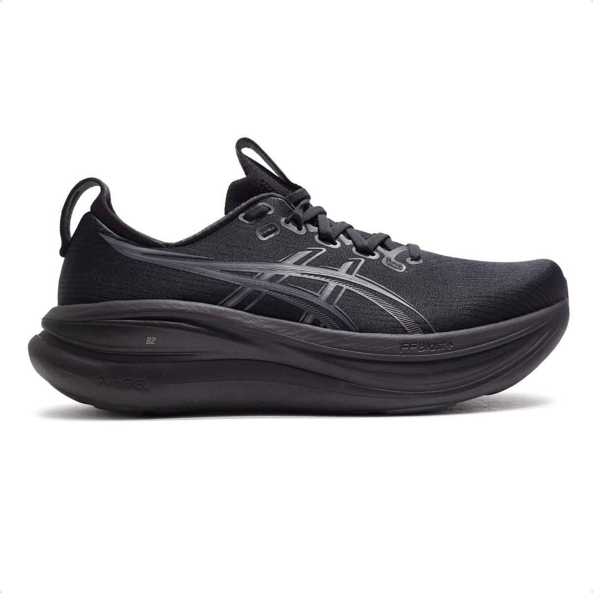 Asics Nimbus 28. Esse tênis é reconhecido como um dos modelos mais confortáveis da Asics. O Gel-Numbus™ 28 foi desenvolvido pensando em corredores que priorizam amortecimento e conforto em corridas longas. Cerca de 25g mais leve que a versão anterior, o tênis combina a espuma FF Blast™ Plus com a tecnologia PureGel™, proporcionando absorção de impacto suave e sensação de maciez durante toda a corrida. O cabedal em malha tecnológica oferece ajuste confortável e maior respirabilidade. Preço sugerido: R$1.299,99
 por Divulgação