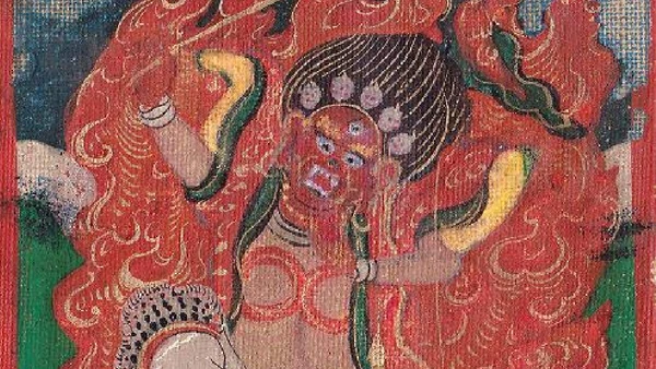 Essa divindade pouco conhecida é conhecida como um guardião que combate inimigos do Dharma