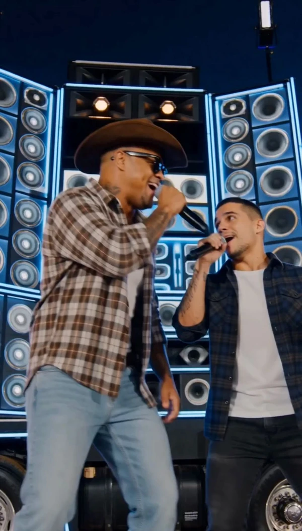 Guga Meyra e Léo Santana lançam clipe inédito criado 100% com inteligência artificial por Reprodução