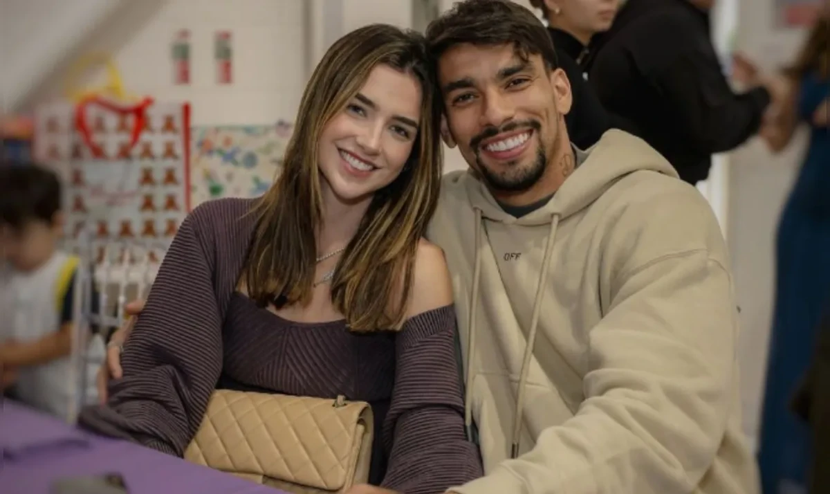 Lucas Paquetá e esposa por Reprodução