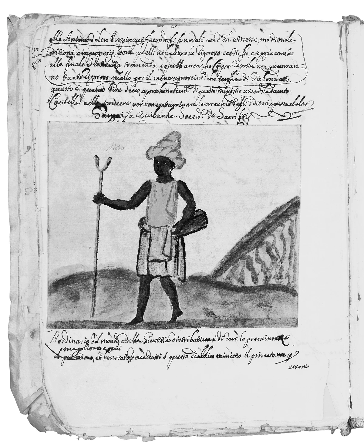 Sacerdotisa quimbanda, aquarela do século XVII, padre Giovanni Antonio Cavazzi por Divulgação
