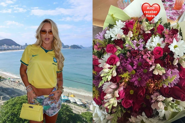Virgínia recebeu buquê de flores nesta quinta-feira (4)