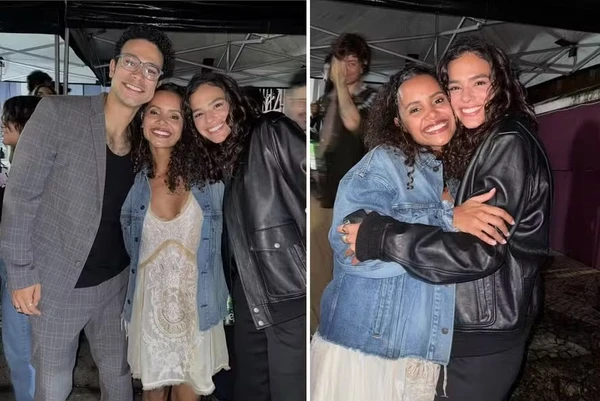 Gleici Damasceno entre Sérgio Malheiros e Bruna Maquezine  por Reprodução/Instagram