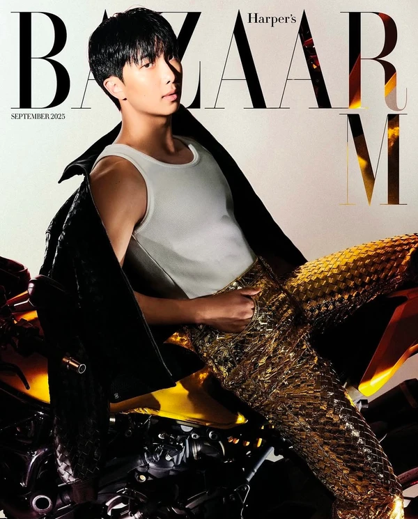 RM, do BTS, para a Bazaar, produzido por Kim Venchy por Reprodução