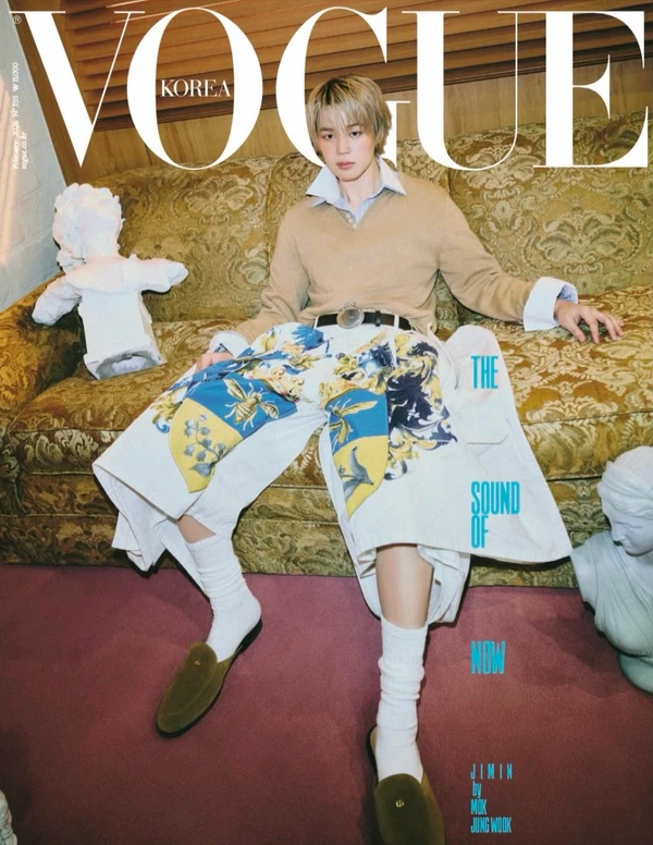 Jimin, do BTS, para a Vogue Korea, produzido por Kim Venchy por Reprodução
