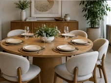 Imagem - Adeus à mesa retangular: formato mais leve ganha espaço nas salas de jantar, melhoram circulação e convivência