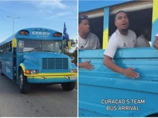 Imagem - Menor país da história a disputar uma Copa do Mundo surpreende ao chegar em ônibus sem janelas