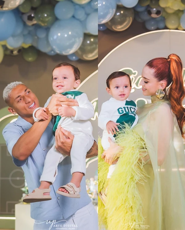 Aniversário de 1 ano de Richarlison Jr., filho de Richarlison e Amanda Araújo por Reprodução/Instagram @atelie_cleidebicchelli