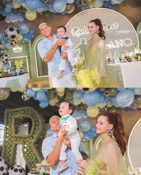 Aniversário de 1 ano de Richarlison Jr., filho de Richarlison e Amanda Araújo por Reprodução/Instagram @atelie_cleidebicchelli