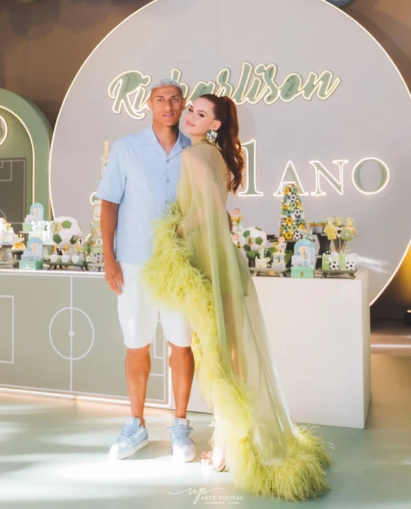 Aniversário de 1 ano de Richarlison Jr., filho de Richarlison e Amanda Araújo por Reprodução/Instagram @atelie_cleidebicchelli