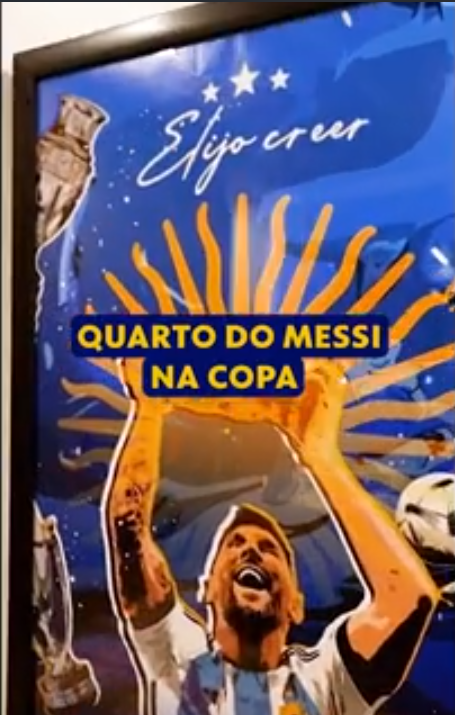 Messi terá quarto especial na Copa do Mundo por Reprodução