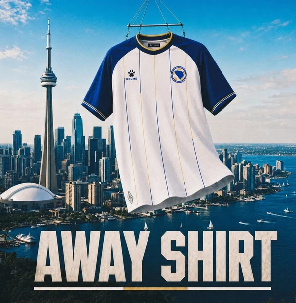 Uniforme da Bósnia e Herzegovina para Copa do Mundo 2026  por Divulgação
