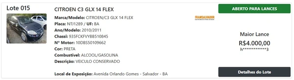 Veja algumas opções do leilão por Reprodução