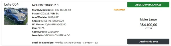 Veja algumas opções do leilão por Reprodução