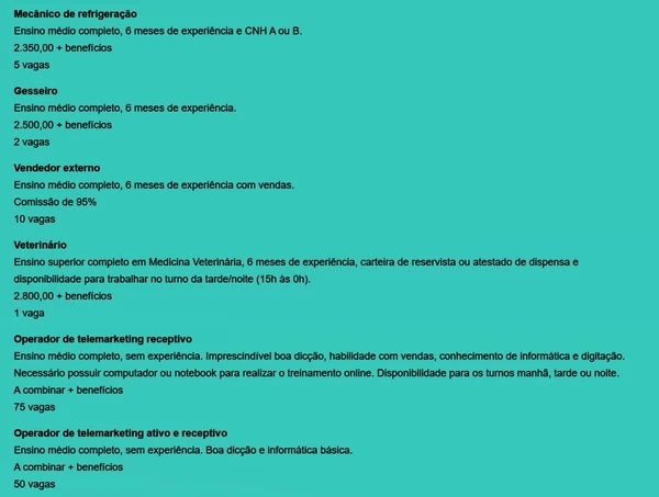 Veja vagas por Reprodução