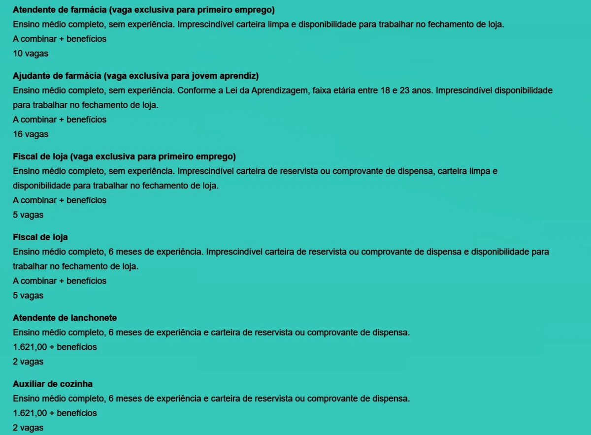 Veja vagas por Reprodução