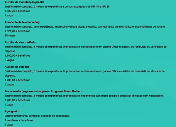 Veja vagas por Reprodução