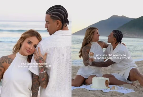 À espera da 1ª filha, Bruna Rotta e o jogador Kauã Elias confirmam término após chá revelação por Reprodução/Instagram